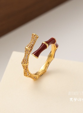 新款时尚锆石红色戒指