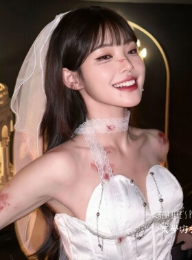 万圣节哥特蕾丝蝴蝶结choker颈链