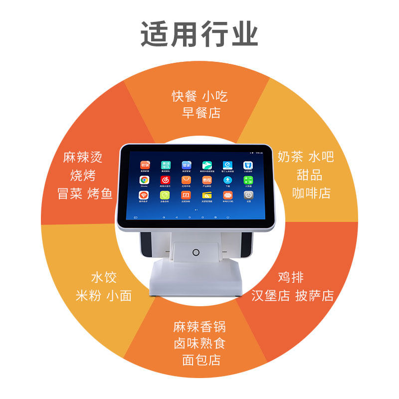 美团点评智能双屏收银机一体机 君顾办公用品收款机