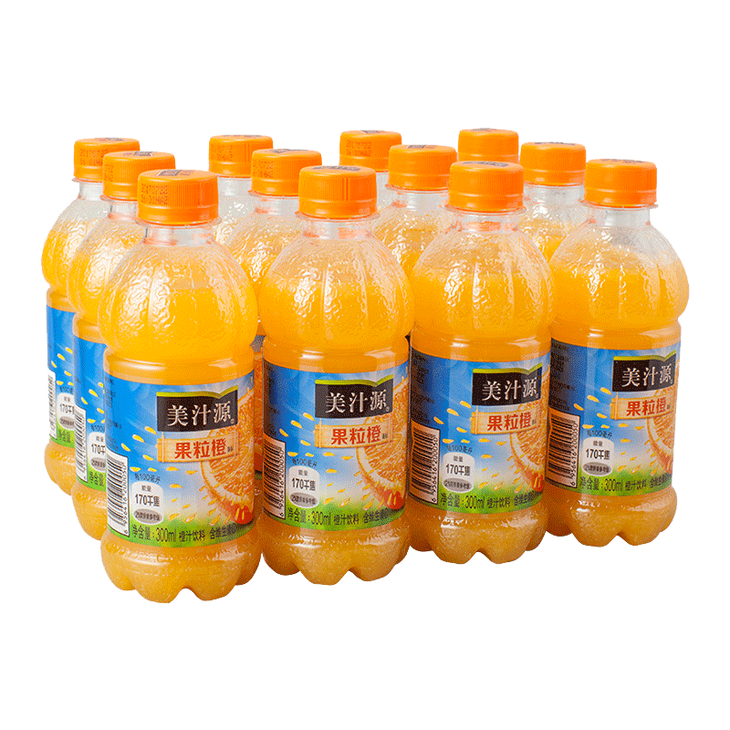 美汁源果粒橙300ml*24瓶装橙汁 千百滋食品果味/风味饮料