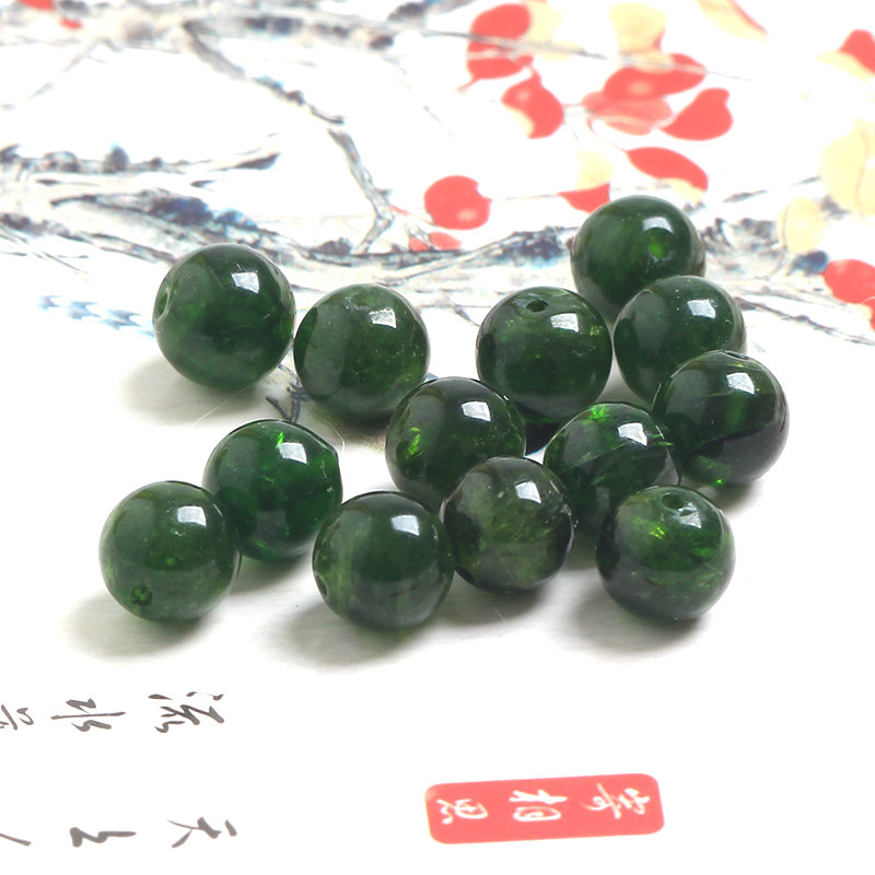 diy饰品配件 天然绿透辉石散珠单珠圆珠羽生结弦水晶手链材料包,淘宝优惠券,粉丝福利购,淘宝优惠卷