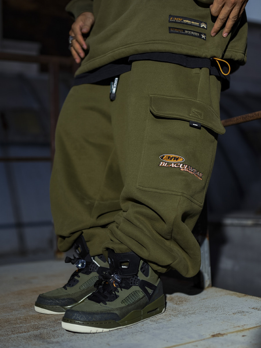 BLACUL刺绣多口袋卫裤男工装裤美式复古HipHop宽松肥大加绒休闲裤,淘宝优惠券,粉丝福利购,淘宝优惠卷