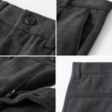 Оригинальные осенние джинсы с начесом, штаны, однотонное шерстяное пальто