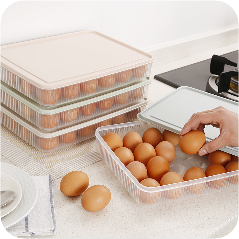 厨房24格鸡蛋盒冰箱保鲜盒便携野餐鸡蛋收纳盒塑料鸭蛋盒蛋托蛋格 - 图1