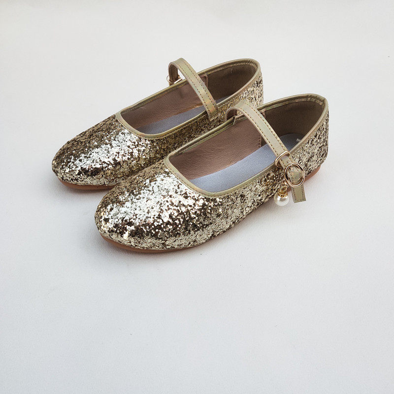 儿童平底秋鞋小公主软底鞋银色亮片女童舞蹈主持走秀礼服演出单鞋,淘宝优惠券,粉丝福利购,淘宝优惠卷