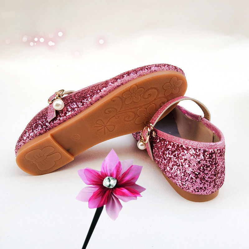 儿童平底秋鞋小公主软底鞋银色亮片女童舞蹈主持走秀礼服演出单鞋,淘宝优惠券,粉丝福利购,淘宝优惠卷