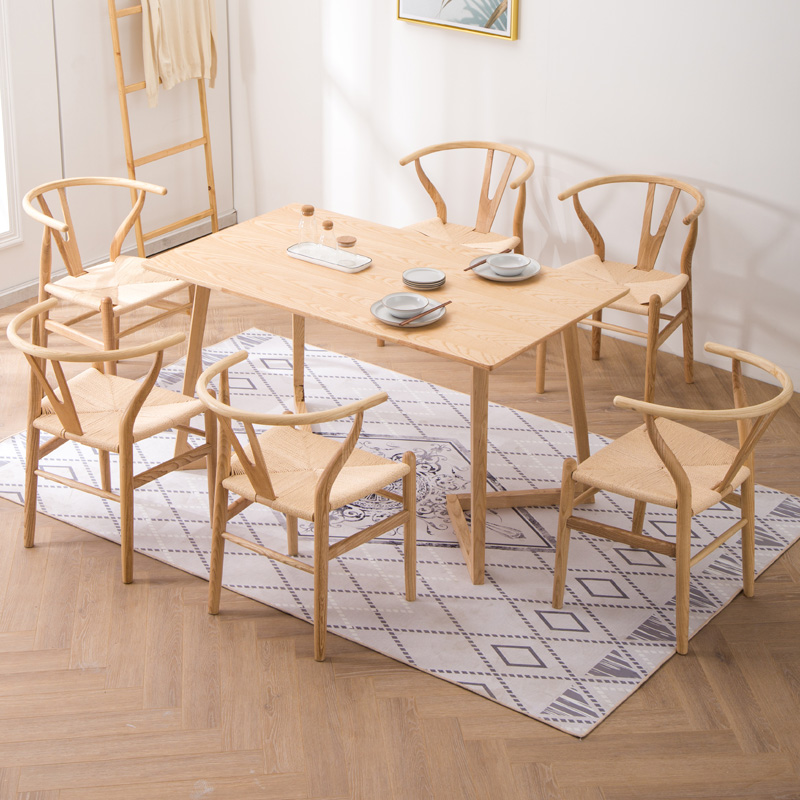 Y椅北欧实木餐椅休闲实木椅子凳子靠背椅现代简约创意椅子书桌椅 - 图2