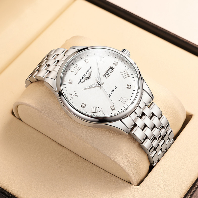 正品瑞士男士陀飞轮镂空天王机械表 路欧斯宾国产腕表