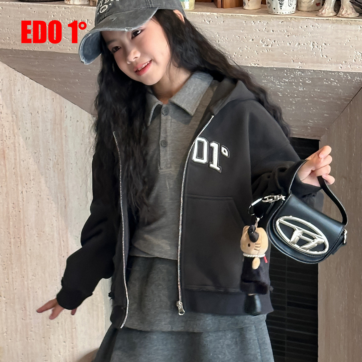 edo1一度童装25冬季新款男女童宽松翻领POLO衫内搭百搭长袖上衣,淘宝优惠券,粉丝福利购,淘宝优惠卷