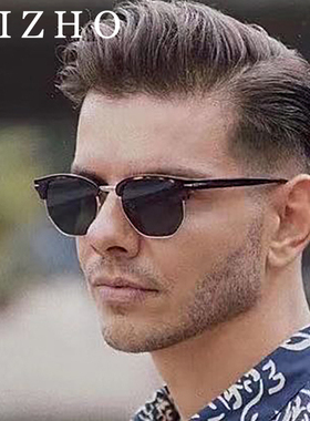 镁作偏光半框复古情侣高级感墨镜