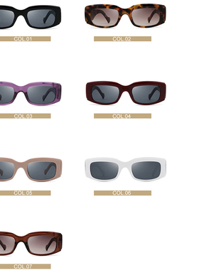 镁作复古方框黑色防紫外线墨镜