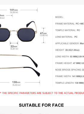 镁作自拍椭圆欧美风男防强光墨镜