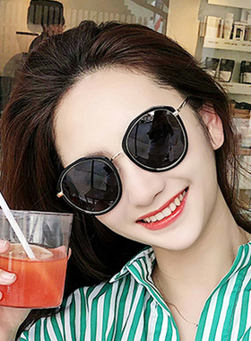 墨镜圆形百搭小脸透明太阳眼镜