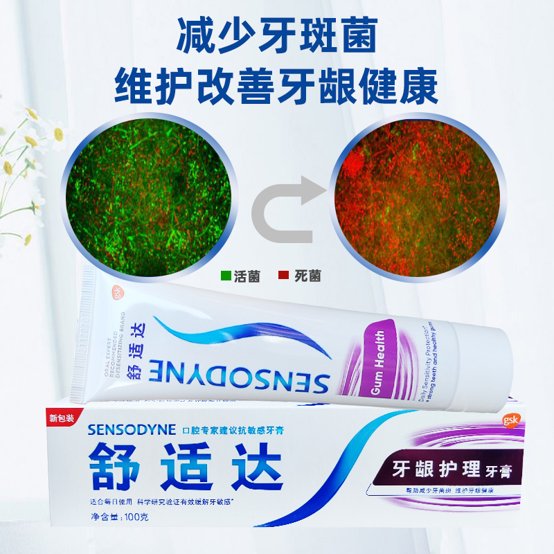 舒适达牙龈护理牙膏180gx2支敏感抗敏冷热护龈过敏修复清口气嘴臭-图0