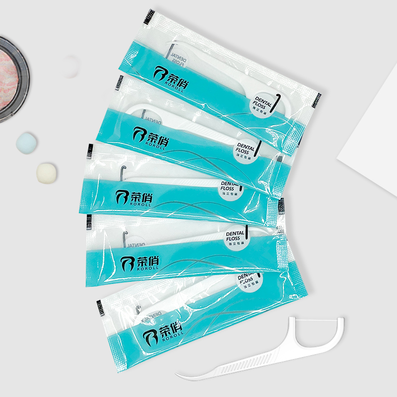 荣俏细滑护理牙线棒50支x2盒 独立装牙线签牙缝刷牙刷便携清口气