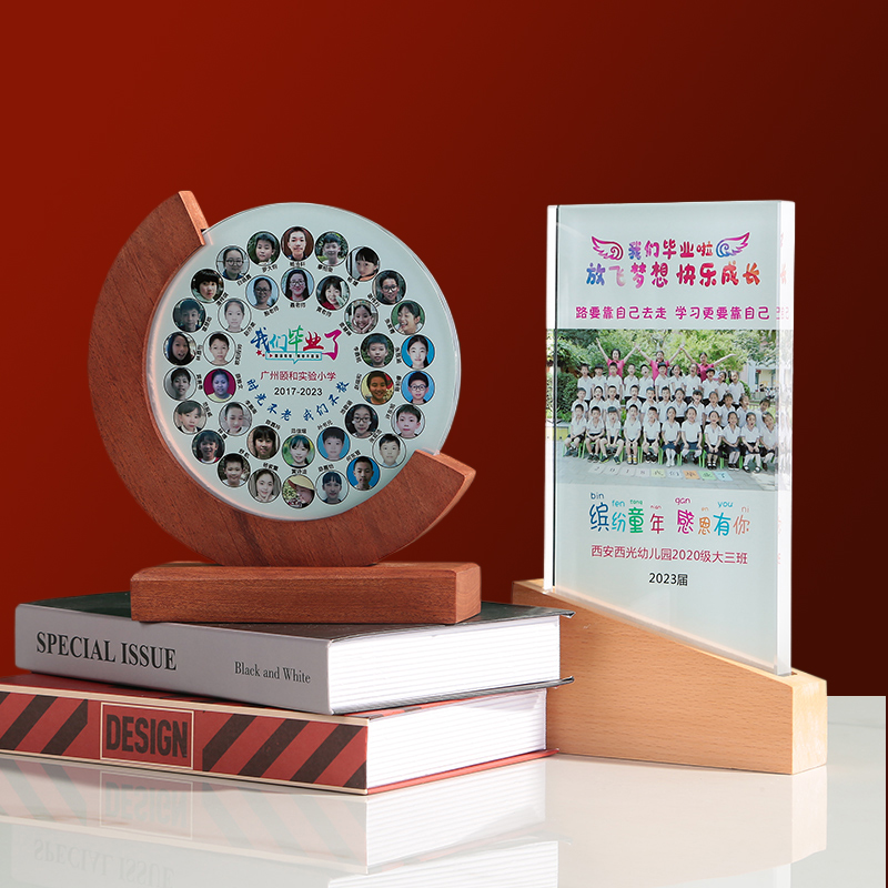 水晶毕业照相框定制初高中幼儿园大小学生合影留念摆台创意纪念品 - 图1