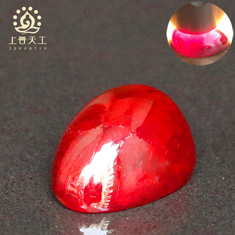 上善天工朱砂全透明晶体原矿石吊坠 上善天工项坠/吊坠