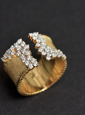 原创风宝石手工制作银戒指