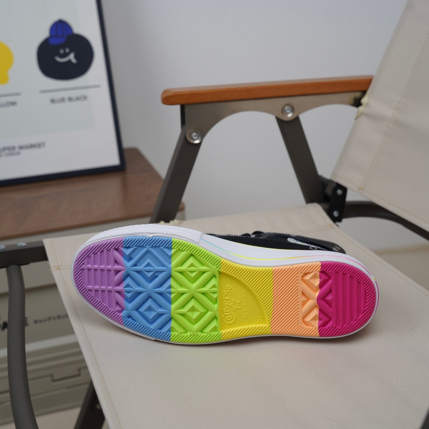 匡威正品 ALLSTAR LIFT彩虹经典款厚底休闲百搭帆布鞋黑色A10218C - 图2