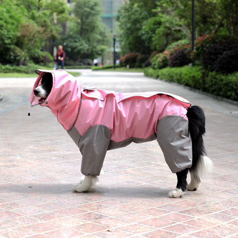  雨衣服金毛柴犬萨摩耶边牧拉布拉多中型犬四脚全包宠物防水