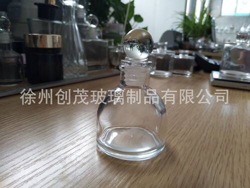 新款晶白料卡口圆肚瓶玻璃香薰瓶空瓶 无火香薰干花 瓶盖多款可选 - 图3