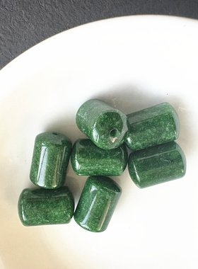 干青桶珠隔珠甘青半成品铁龙青串珠饰品diy手链手串材料翡翠色