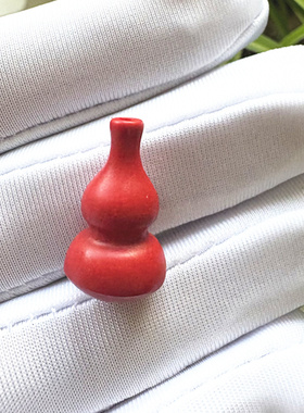 合成红色仿朱砂葫芦挂坠光面通孔吊坠DIY手工配饰配件手链饰品