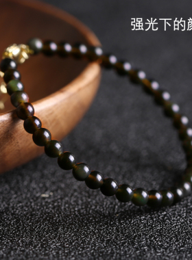 细带手串星月阁黑曜石复古风女