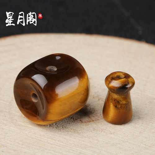 包邮虎眼石佛头藏式三通佛塔佛珠手串星月菩提大小金刚配件配饰 - 图1