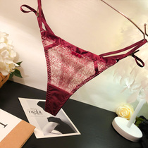 European and American sexy lace panties ladies net yarn transparent fire horseradish T-pants T pants women with seductive sentimental underpants