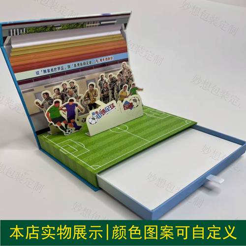创意翻盖盒样机磁吸双层礼盒文创包装刀模刀版图PSD智能贴图素材 - 图2