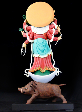 唐密摩利支天香樟木日本佛像