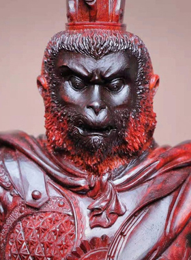 印度小叶紫檀斗战胜佛木雕大摆件