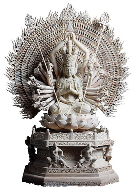 手工木雕可定千手观音可家用供奉