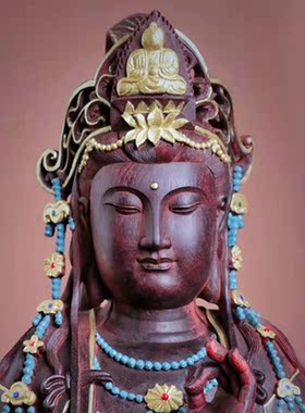 迎善永安观世音木雕造像