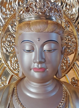 可定制娑婆三圣佛像泥金擦金工艺