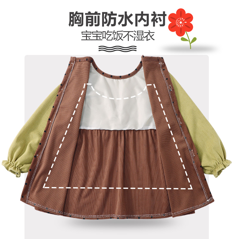 Autumn and winter smocks for baby girls to wear outside in a fashionable style for children to eat