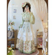 Ink-dyed Youque original Hanfu, Han-Western eclectic Ming-dynasty cross-collar pipa sleeves embroidered cloud shoulder skirt Lolita suit