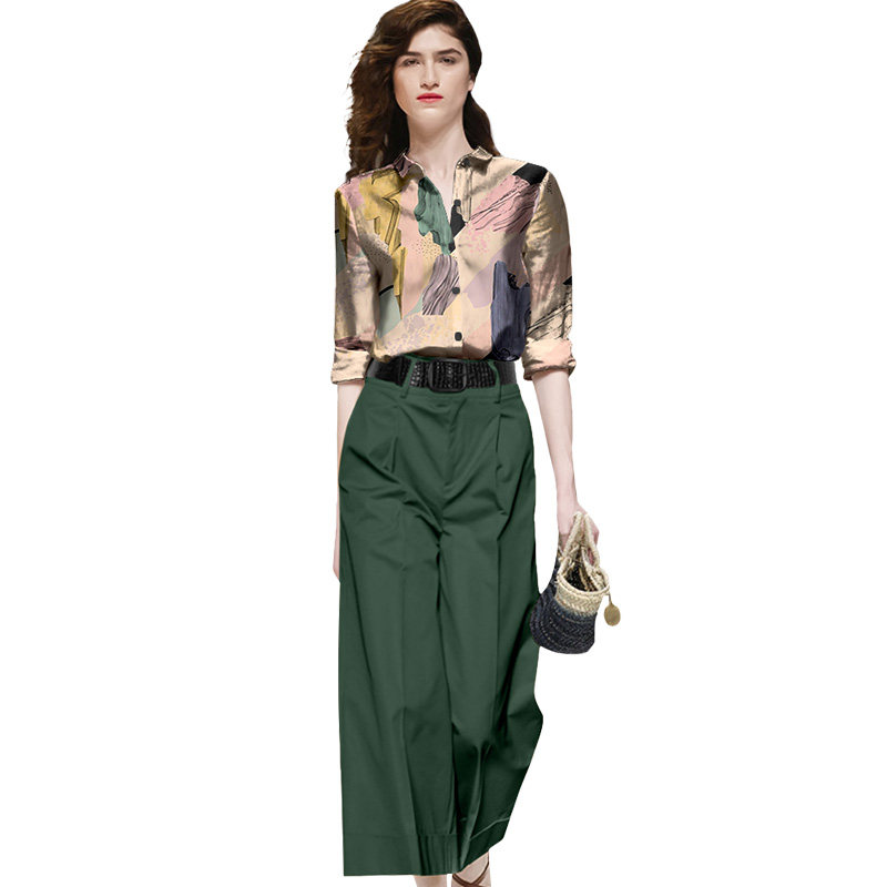 迪菲丽格2022新款春季高级感阔腿裤 迪菲丽格时尚套装