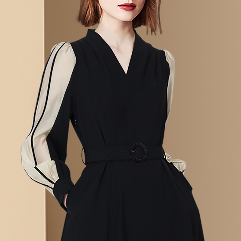 迪菲丽格春季长袖连衣裙中长裙子 迪菲丽格连衣裙