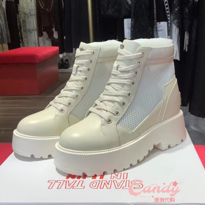 香港代购iijin艾今2025超轻真皮网面内增高8.5cm厚底马丁靴女短靴,淘宝优惠券,粉丝福利购,淘宝优惠卷