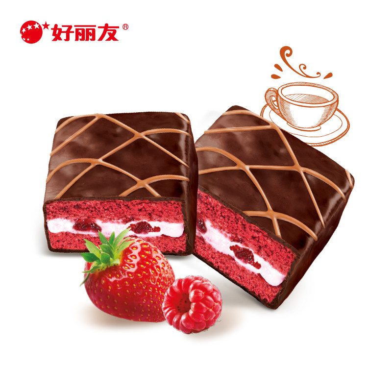 好丽友Q蒂派6枚盒装榛子摩卡巧克力派多层蛋糕糕点零食,淘宝优惠券,粉丝福利购,淘宝优惠卷