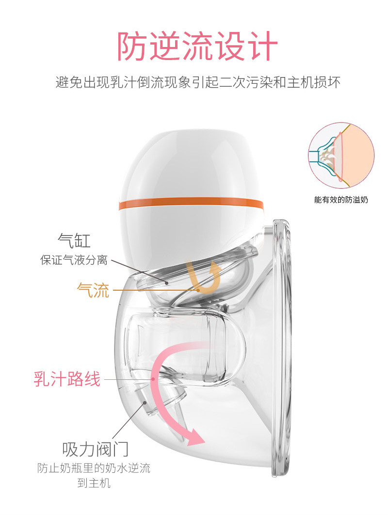 卡曼熊穿戴式电动免手扶双边吸奶器 卡曼熊吸奶器
