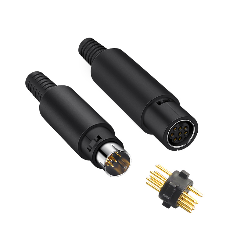 MD8公头S端子4芯视频插头PLC单片机8芯6芯接头PS/2圆形键盘连接器 - 图0