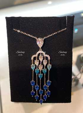 项链CARAT人造宝石女银镀金