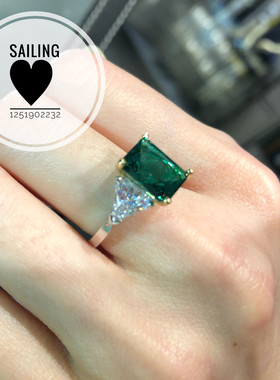 香港克拉祖母绿钻石戒指现货