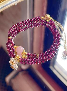 天然石榴手链小众高级感马