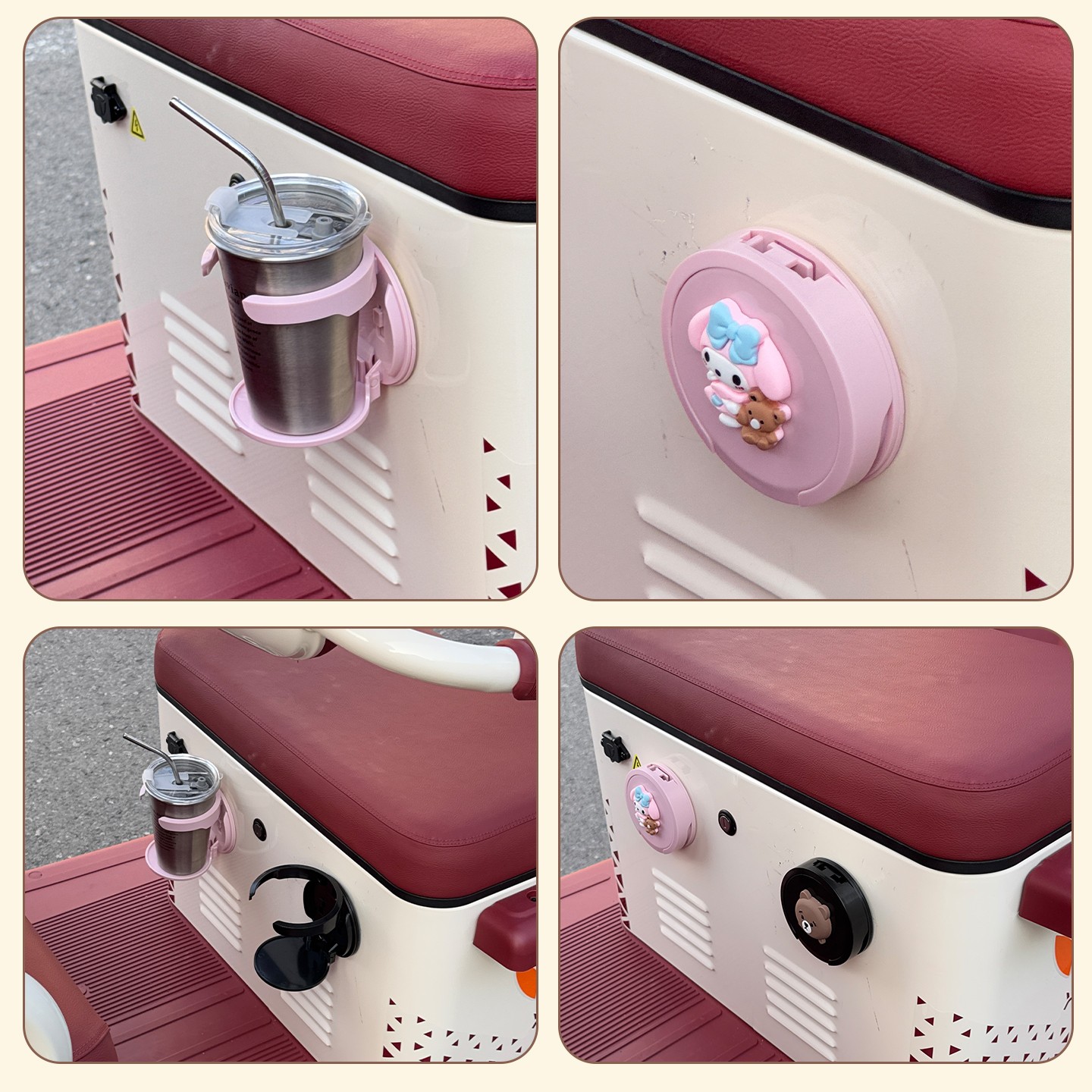 适用雅迪cl9三轮车水杯置物架电动车奶茶杯托收纳固定器装饰配件 - 图3