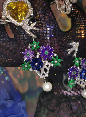 tigress欧美甜美复古莱茵石心形