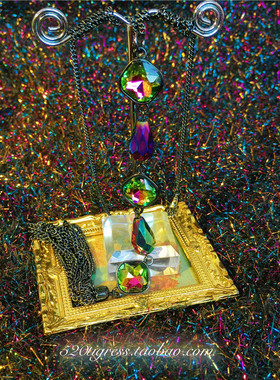 独家复古幻彩熔岩石手镯胸针戒指